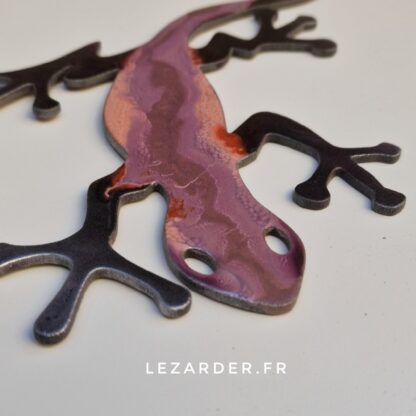 Gecko violet en bois mdf 32x17cm – Image 2