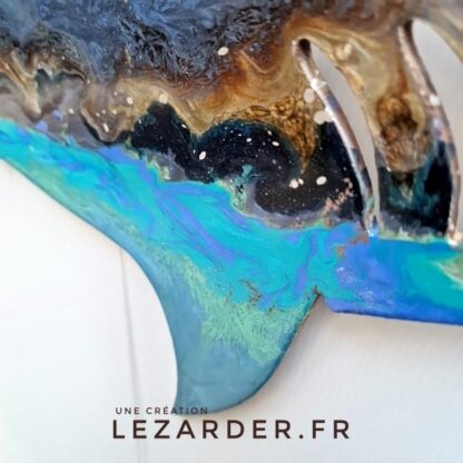 Requin blanc en bois mdf 66x32cm – Image 2