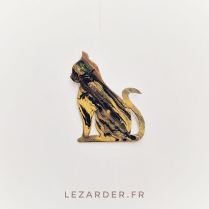 Chat en aluminium dibond pour extérieur taille S 19cm de largeur et 25cm de hauteur