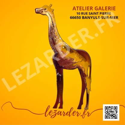 Girafe en bois mdf intérieur taille S 16x28cm – Image 2