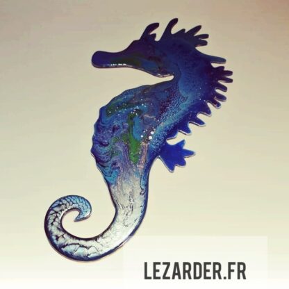 Hippocampe en aluminium dibond pour extérieur ou intérieur taille S 14x28cm – Image 2