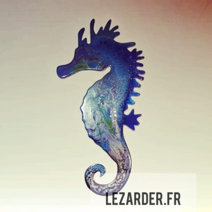 Hippocampe en aluminium dibond pour extérieur ou intérieur taille S 14x28cm – Image 3