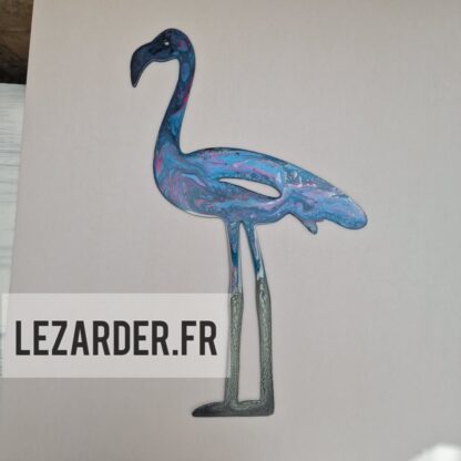 Flamant rose en composite d'aluminium taille M 30x49cm