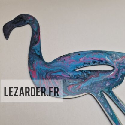 Flamant rose en composite d'aluminium taille M 30x49cm – Image 3