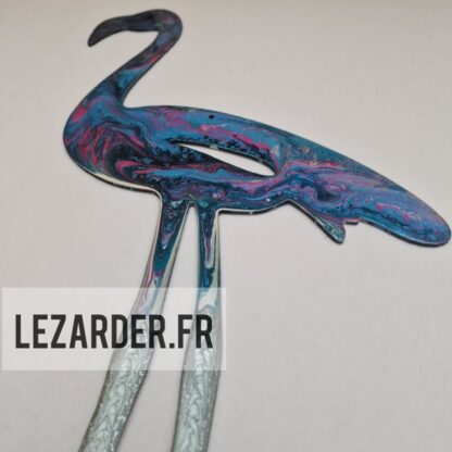 Flamant rose en composite d'aluminium taille M 30x49cm – Image 2