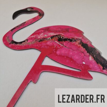 Flamant rose en composite d'aluminium pour extérieur 35x40cm – Image 2