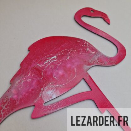 Flamant rose en composite d'aluminium pour extérieur 35x40cm – Image 2