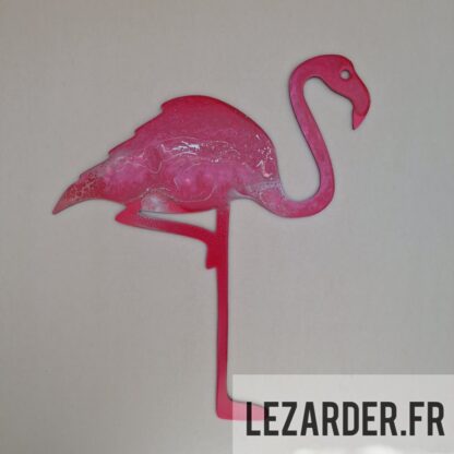 Flamant rose en composite d'aluminium pour extérieur 35x40cm