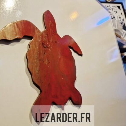 Tortue en bois medium pour intérieur taille S 24x25cm – Image 3