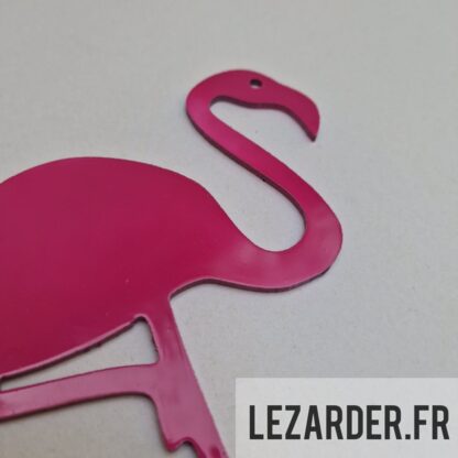 Flamant rose en composite d'aluminium pour extérieur 20x23cm – Image 3