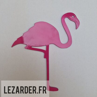 Flamant rose en composite d'aluminium pour extérieur 20x23cm