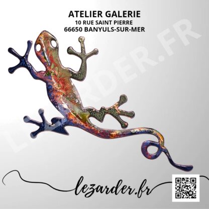 Gecko en aluminium composite pour extérieur taille S 32x19cm