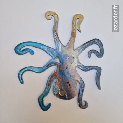 Poulpe ou pieuvre en composite d'aluminium extérieur taille S 24X27cm