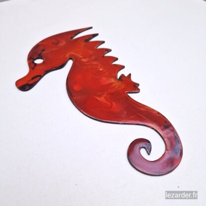Hippocampe en bois medium taille S 16x28cm – Image 2