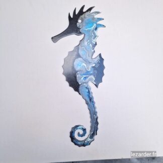 Hippocampe en aluminium composite taille M 19x49cm