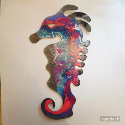 Hippocampe en aluminium composite taille M  27x53cm