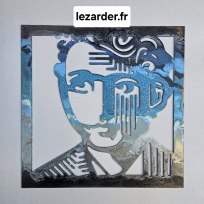 Tableau Homme visage en fusion 40X40cm
