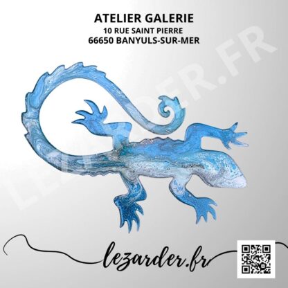 Salamandre en composite d'aluminium taille 35x22cm – Image 2