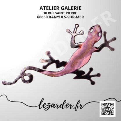 Gecko en bois mdf 31x17cm