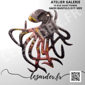 Poulpe ou pieuvre en composite d'aluminium taille XS 15x15cm