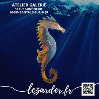 Hippocampe en aluminium composite taille S 12x27cm