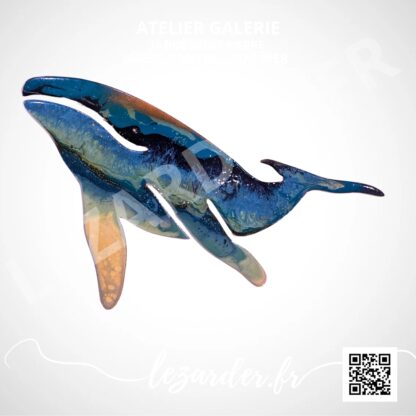 Baleine à bosse en composite d'aluminium 30x17cm – Image 2