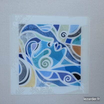 Copie du tableau "Rêveuse" océanique 40x40cm, impression sur plexiglass