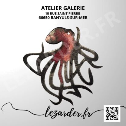 Poulpe ou pieuvre en composite d'aluminium taille S 24x24cm - Copier
