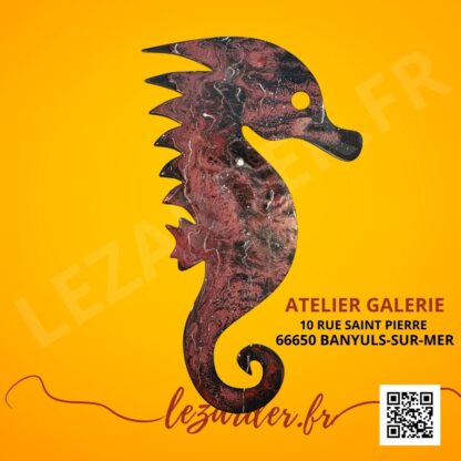 Hippocampe en bois medium 22x39cm - Copier