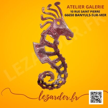 Hippocampe en bois mdf intérieur taille 11x24cm