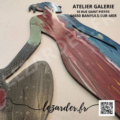 Sirène en bois medium 22x37cm – Image 2