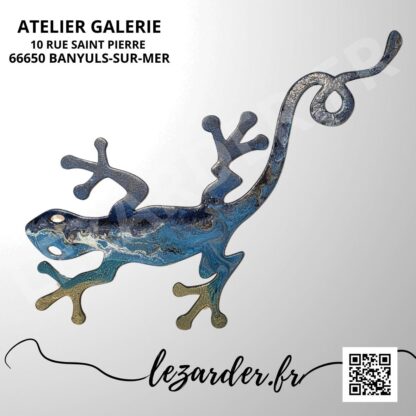 Gecko en bois mdf taille 49x26cm