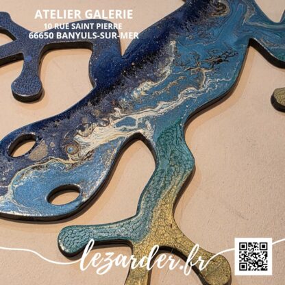Gecko en bois mdf taille 49x26cm – Image 2