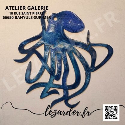 Poulpe en bois medium pour intérieur taille S 21x21cm