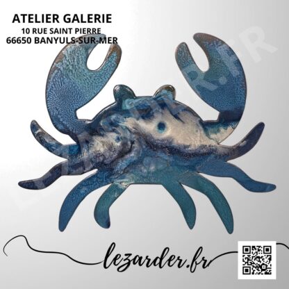 Crabe en bois medium 26x20cm