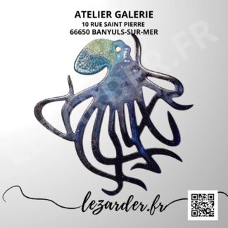 Poulpe ou pieuvre en composite d'aluminium taille S 24x24cm