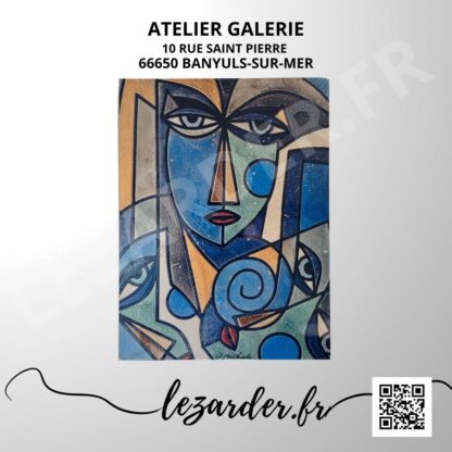 Plaque en aluminium 15x20cm avec impression tableau "Âmes en mosaïque"