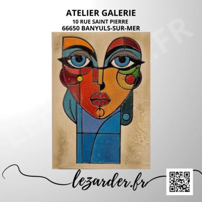 Plaque en aluminium 15x20cm avec impression tableau "Tête de coeur"