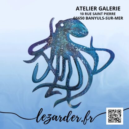 Poulpe ou pieuvre en composite d'aluminium taille S 21x21cm