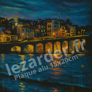 plaque en aluminium 15x20cm "Arcades la nuit"