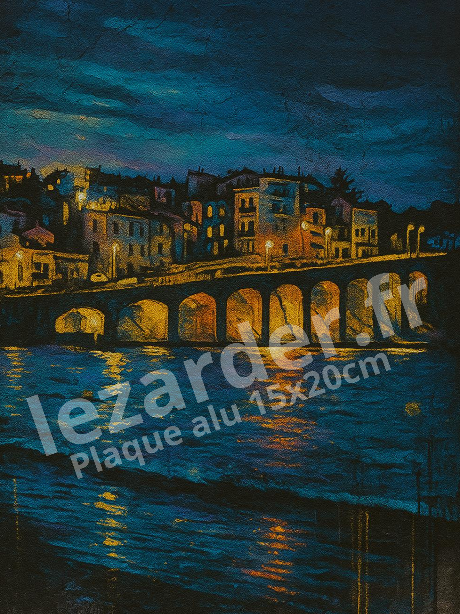 plaque en aluminium 15x20cm "Arcades la nuit"