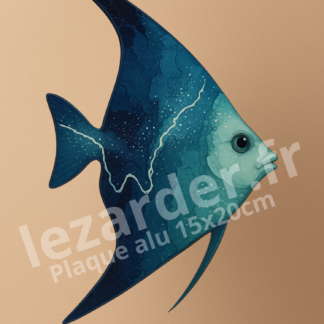 plaque en aluminium 15x20cm "Poisson ange"