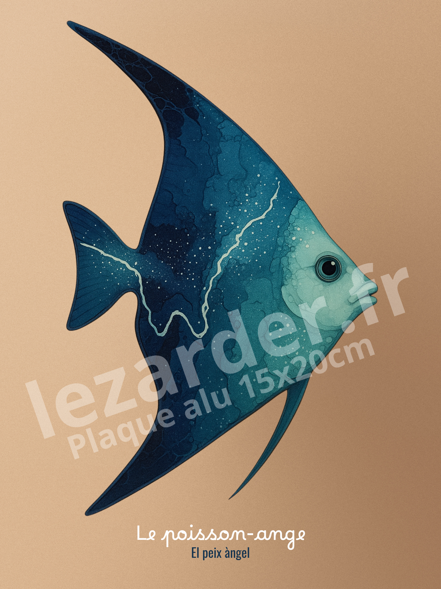 plaque en aluminium 15x20cm "Poisson ange"