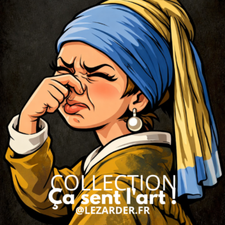 Plaque en aluminium 15x20cm ou 30x40cm collection "Ça sent l'art!" La jeune fille à lanperle - Vermeer