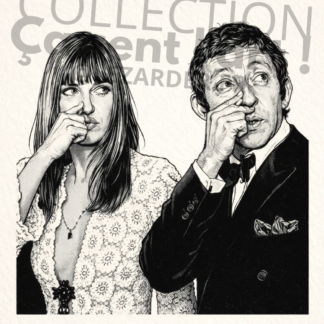 Plaque en aluminium 15x20cm ou 30x40cm collection "Ça sent l'art!" Birkin et Gainsbourg
