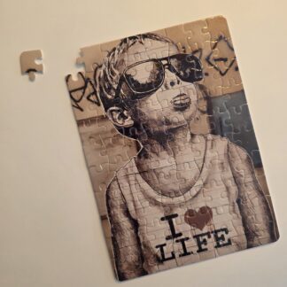 Puzzle 80 pièces 14.5x20cm Banksy "I love life"