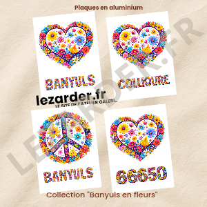 Plaques en aluminium 15x20cm ou 30x40cm collection "Banyuls en fleurs"